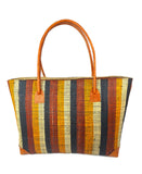 Raffia Striped Handbag Large in Butterscotch Madagascan