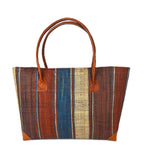 Raffia Striped Handbag Large in Fizzy Cola Madagascan