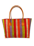 Raffia Striped Handbag Large in Fruit Salad Madagascan