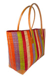 Raffia Striped Handbag Large in Fruit Salad Madagascan