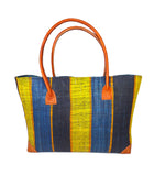 Raffia Striped Handbag Small in Gum Drops Madagascan