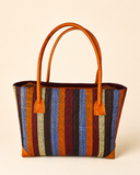 Raffia Striped Handbag Small in Candy Cane Madagascan