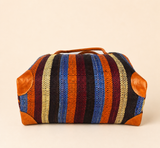 Raffia Striped Handbag Small in Candy Cane Madagascan