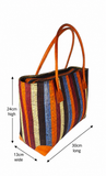 Raffia Striped Handbag Small in Candy Cane Madagascan