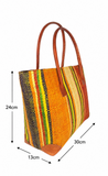 Raffia Striped Handbag Small in Jelly Beans Madagascan