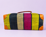 Raffia Striped Handbag Large in Liquorice Allsorts Madagascan