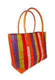 Raffia Striped Handbag Small in Fruit Salad Madagascan