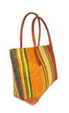 Raffia Striped Handbag Small in Jelly Beans Madagascan