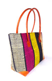Raffia Striped Handbag Small in Liquorice Allsorts Madagascan
