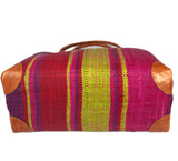 Raffia Striped Handbag Small in Rosy Apple Madagascan