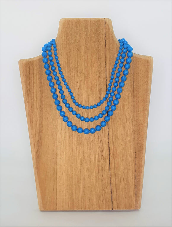 Short 3 Strand Silk Necklace Adjustable Cambodian