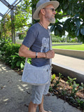 UNISEX CROSSBODY SHOULDER BAG COTTON with EXTERNAL POCKETS Khmer Cambodia