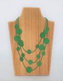 Silk Circles 3 Strand Necklace Cambodian