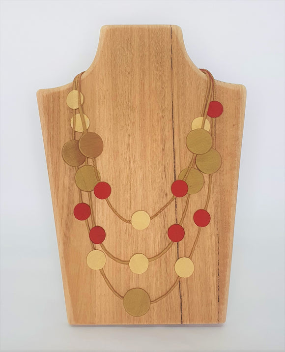 Silk Circles 3 Strand Necklace Cambodian