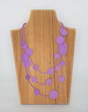Silk Circles 3 Strand Necklace Cambodian