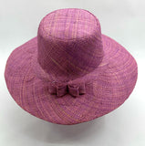 Flat Brim Raffia Sunhat in Lilac Madagascan