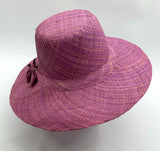 Flat Brim Raffia Sunhat in Lilac Madagascan