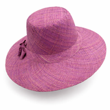 Flat Brim Raffia Sunhat in Lilac Madagascan