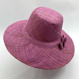 Flat Brim Raffia Sunhat in Lilac Madagascan