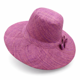 Flat Brim Raffia Sunhat in Lilac Madagascan
