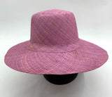 Flat Brim Raffia Sunhat in Lilac Madagascan