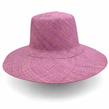 Flat Brim Raffia Sunhat in Lilac Madagascan