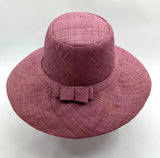Flat Brim Raffia Sunhat in Mauve Madagascan