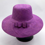Flat Brim Raffia Sunhat in Orchid Purple Madagascan