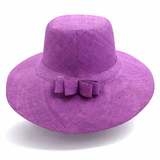 Flat Brim Raffia Sunhat in Orchid Purple Madagascan