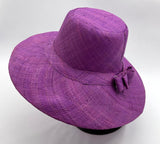 Flat Brim Raffia Sunhat in Orchid Purple Madagascan