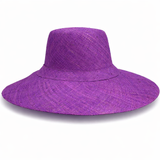 Flat Brim Raffia Sunhat in Orchid Purple Madagascan