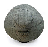Flat Brim Raffia Sunhat in Pewter Grey Madagascan