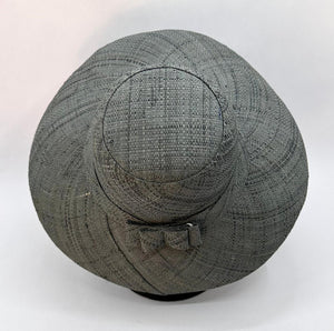 Flat Brim Raffia Sunhat in Pewter Grey Madagascan