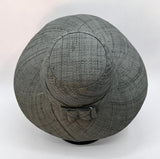 Flat Brim Raffia Sunhat in Pewter Grey Madagascan