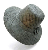 Flat Brim Raffia Sunhat in Pewter Grey Madagascan