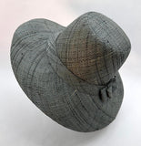 Flat Brim Raffia Sunhat in Pewter Grey Madagascan