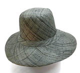 Flat Brim Raffia Sunhat in Pewter Grey Madagascan