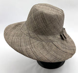 Flat Brim Raffia Sunhat in Fossil Grey Madagascan