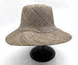 Flat Brim Raffia Sunhat in Fossil Grey Madagascan