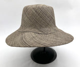 Flat Brim Raffia Sunhat in Fossil Grey Madagascan
