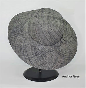 Flat Brim Raffia Sunhat in Anchor Grey Madagascan