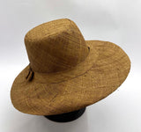 Flat Brim Raffia Sunhat in Tan Madagascan