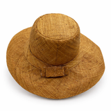 Flat Brim Raffia Sunhat in Tan Madagascan