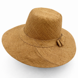 Flat Brim Raffia Sunhat in Tan Madagascan