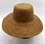 Flat Brim Raffia Sunhat in Tan Madagascan