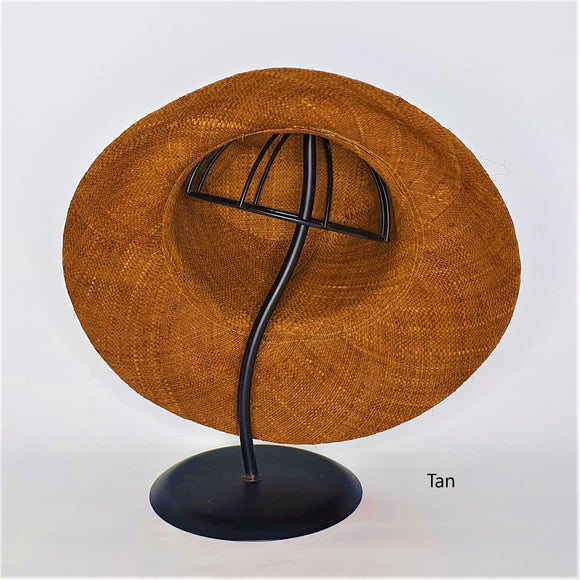 Flat Brim Raffia Sunhat in Tan Madagascan
