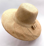 Flat Brim Raffia Sunhat in Sand Madagascan