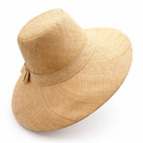 Flat Brim Raffia Sunhat in Natural Madagascan