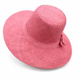 Flat Brim Raffia Sunhat in Baby Pink Madagascan