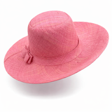 Flat Brim Raffia Sunhat in Baby Pink Madagascan